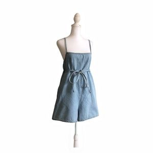 DENIM&CO denim summer beach romper women size 6